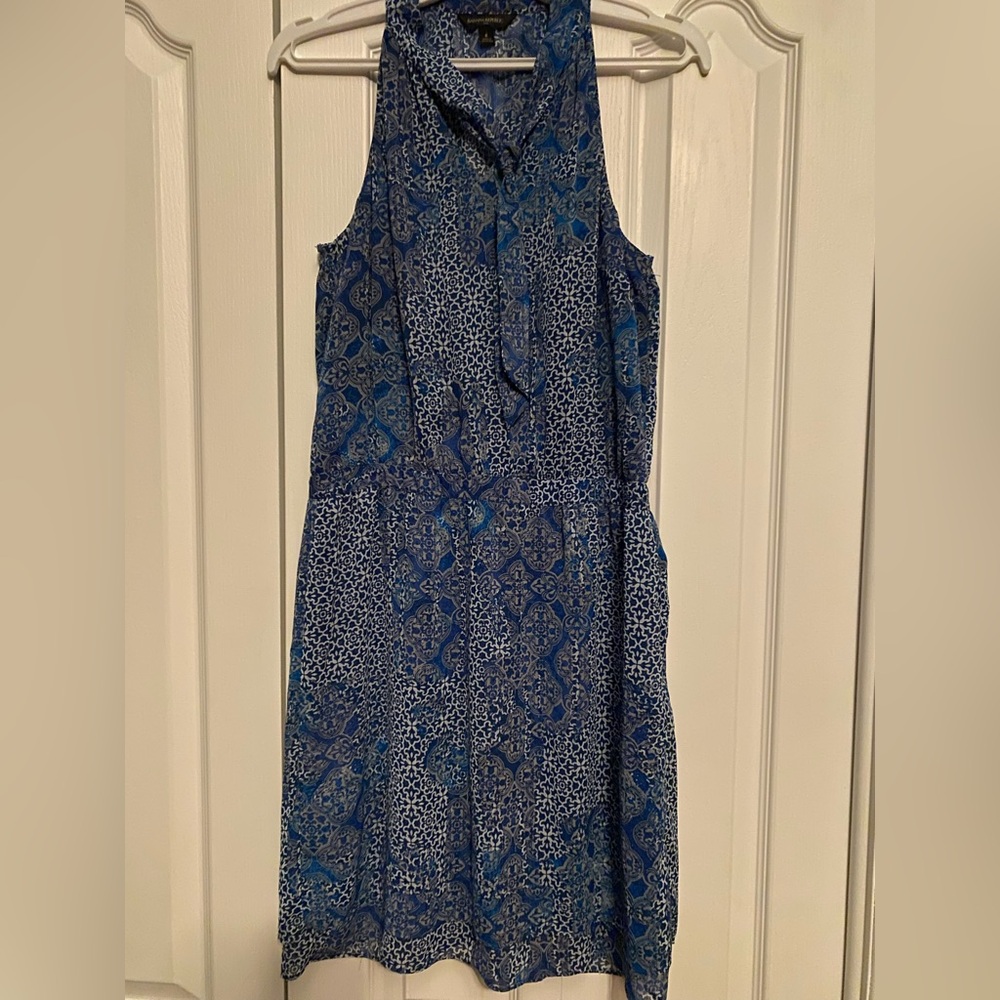 Banana Republic Blue Patterned flowy halter Dress
